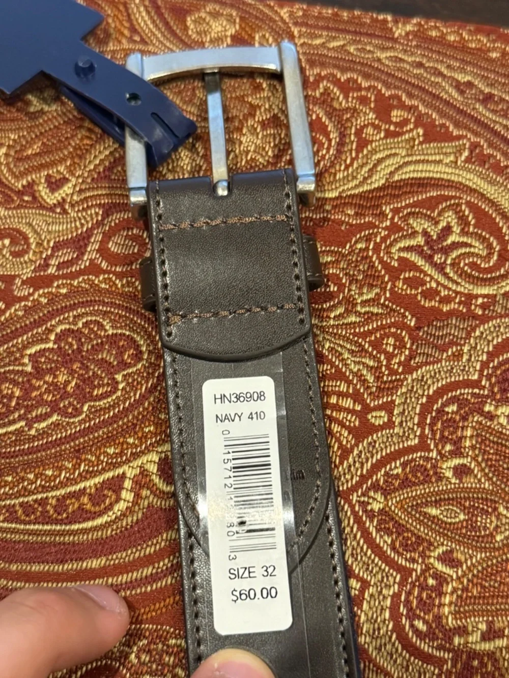Penguin Men's Size 32 Navy American Flag Belt MSRP $60